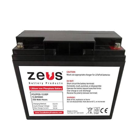 Zeus Battery Products 12V 20Ah Lfp Lithium Iron Phosphate PCLFP20-12.8SP